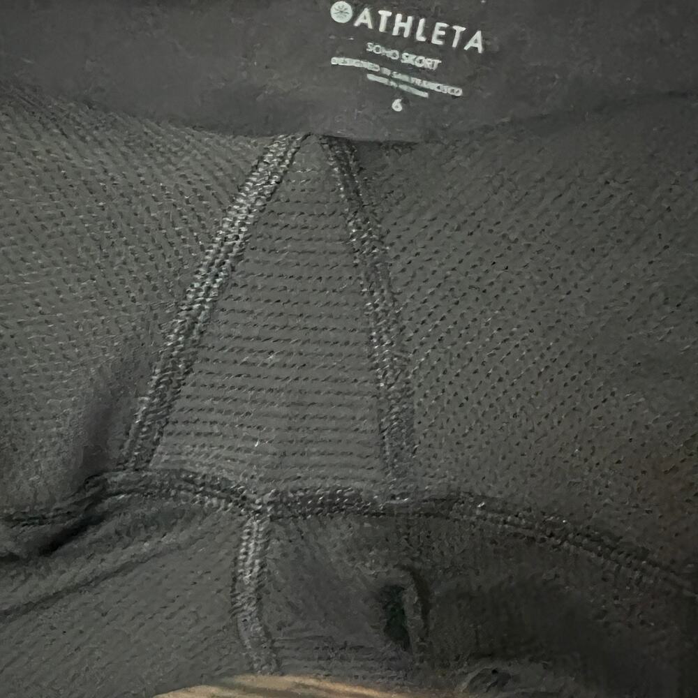 Athleta Soho Skort Black Athletic Skirt Built In Shorts Size 6 - Picture 14 of 15